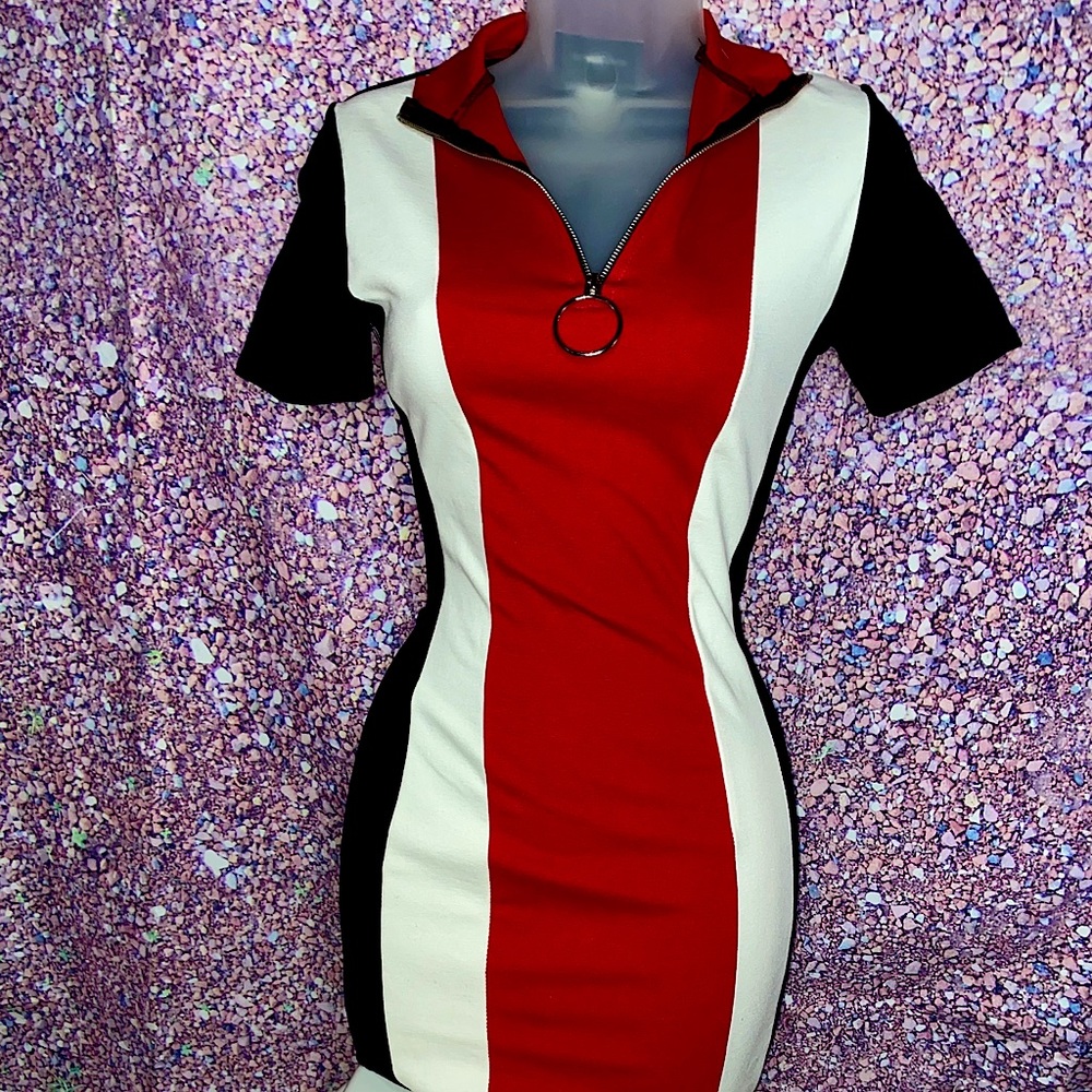 Brand New Fashion Nova red and black mini dress!